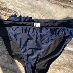 J. Crew Dark Blue Ruffle Swim Bottoms
